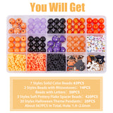 DIY Halloween Jewelry Making Finding Kit, Including Autumn Theme Acrylic Letter & Polymer Clay Disc Beads, Alloy Enamel Pendants, Broom & Pumpkin & Ghost & Cross Bone, Mixed Color, 562Pcs/box