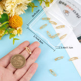 Brass 14Pcs Micro Pave Cubic Zirconia Pendants, with Jump Rings, Safety Pin Charm, Real 18K Gold Plated, 16.5x5x2mm, Hole: 2.7mm