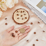 30Pcs Walnut Wood Stud Earring Findings, with 304 Stainless Steel Pin and 60Pcs Plastic Ear Nuts, Flat Round, Coconut Brown, 10mm, Hole: 2mm, Pin: 0.7mm