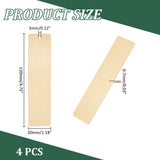 Brass Bookmarks, Stamping Blank Tags, Rectangle, Raw(Unplated), 120x30x0.7mm, Hole: 3mm