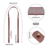 PU Leather Bag Strap, with Iron Finding, Flat, Bag Replacement Accessories, Coconut Brown, 100x2x0.35cm, Hole: 4.5mm