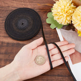 Flat Leather Jewelry Cord, Jewelry DIY Making Material, Black, 5x2mm, about 5.47 Yards(4.8~5m)/Roll