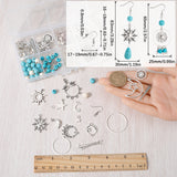 DIY Earring Making Kit, Including Alloy Links Connector & Pendants, Synthetic Magnesite & Turquoise Beads, Brass Earring Hooks, Moon & Star & Bird & Sun & Teardrop, Antique Silver, 237Pcs/box