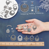 DIY Chandelier Earring Making Kit, Including Teardrop & Flat Round & Rhombus Alloy Link Connectors and Cone & Feather & Teardrop Pendants, Brass Earring Hooks, Glass Seed Beads, Antique Silver, 514pcs/box