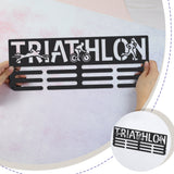 Sports Theme Iron Medal Hanger Holder Display Wall Rack, with Screws, Triathlon Pattern, 150x400mm