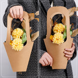 Portable Kraft Paper Gift Bags, with Handles, for Bouquet, BurlyWood, 35.5x18.9x0.1cm, 20pcs/set