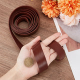 2M Flat Leather Cord, for Jewelry Making, Coconut Brown, 25x2mm, about 2.19 Yards(2m)/pc