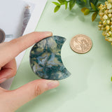 Natural Moss Agate Home Display Decorations, Moon, 50~60x40~50x10~20mm