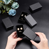 Cardboard Jewelry Boxes, with Sponge Pad Inside, Rectangle, for Anniversaries, Weddings, Birthdays, Black, 8x5x3cm