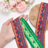 Ethnic Style Embroidery Polyester Ribbon, Clothing Accessories, Flat, Heart Pattern, 2 inch(50mm), about 7.66 Yards(7m)/Bundle