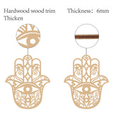 Laser Cut Wooden Wall Sculpture, Torus Wall Art, Home Decor Meditation Symbol, Hamsa Hand/Hand of Fatima/Hand of Miriam, BurlyWood, 30x24cm