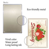 Vintage Metal Tin Sign, Wall Decor for Bars, Restaurants, Cafes Pubs, Strawberry Pattern, 30x20cm