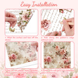 3 Sheets 3 Styles Flower PVC Waterproof Decorative Stickers, Self Adhesive Floral Decals for Furniture Decoration, Flower, 300x150mm, 1 sheet/style