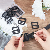 10Pcs Zinc Alloy Adjustable Buckles, for Bag Buckle Accessories Makings, 9-shaped, Electrophoresis Black, 3.8x3.6x0.3cm, Hole: 24.5x3.5mm, Inner Diameter: 2.45x0.9cm