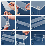 3-Tier Assembled Transparent Acrylic Organizer Display Risers, for Action Figures, Cosmetic, Favor Goods Storage, Clear, Finish Product: 30x22.8x14.5cm