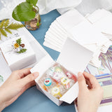 Foldable Creative Kraft Paper Box, Wedding Favor Boxes, Favour Box, Paper Gift Box, Rectangle, White, 8x8x4cm