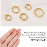 54Pcs 3 Style Ring Brass Bead Frames, Real 18K Gold Plated, 10x2.5mm, Hole: 1mm, 18pcs/style