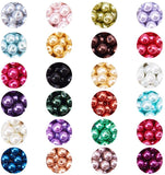 Eco-Friendly Dyed Glass Pearl Round Beads, Mixed Color, 8mm, Hole: 1mm, about 30pcs/compartment, 720pcs/box