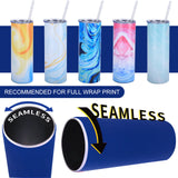 2Pcs 2 Style Silicone Cup Sleeve, Sublimation Tumblers, Insulated Reusable Cup Sleeves, Column, Royal Blue, 80~82x205~235mm, Inner Diameter: 75~79mm, 1pc/style