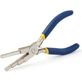 Iron Wire Looping Pliers, Concave and Round Nose, with Non-Slip Comfort Grip Handle, for Loops and Jump Rings, Blue, 165x70.5x13mm, head: 5mm/7mm/10mm