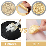 Self Adhesive Gold Foil Embossed Stickers, Medal Decoration Sticker, Box Pattern, 50x50mm