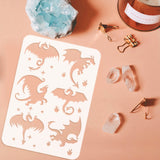 Plastic Hollow Out Drawing Painting Stencils Templates, for Painting on Scrapbook Fabric Tiles Floor Furniture Wood, Dragon, 29.7x21cm