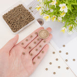 300Pcs Tibetan Style Alloy Beads Daisy Spacer Beads, Granulated Beads, Antique Bronze, 6x2mm, Hole: 1.5mm