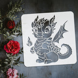 PET Hollow Out Drawing Painting Stencils, for DIY Scrapbook, Photo Album, Dragon, 30x30cm