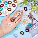 120Pcs 6 Colors Two Tone Acrylic Linking Rings, with 120Pcs CCB Plastic Linking Rings, Quick Link Connector, for Cable Chain Making, Mixed Color, 19~24x12~18x4.5~5mm