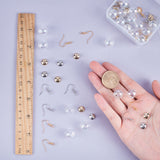 DIY Dangle Earring Making Kits, Including Round Glass Globe Beads, Plastic Bead Cap Pendant Bails, Brass Earring Hooks, Platinum & Golden, Globe Beads: 14x13mm, Hole: 3.5~4mm, 20pcs/box