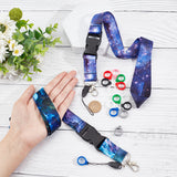 2 Strands Mobile Straps, Including Adjustable Polyester Neck Lanyard, with 16Pcs Silicone Pendant, Mixed Color, Neck Lanyard: 820x24x0.5mm, 2 starnds; Pendant: Inner Diameter: 13mm, 16pcs