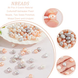 90Pcs 3 Colors Natural Cultured Freshwater Pearl Beads, Two Sides Polished, Mixed Dyed and Undyed, Mixed Color, 5~7x5~7x5~7mm, Hole: 0.2mm, 30pcs/color