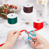 12.5M Flat Satin Piping Ribbon, Cotton Ribbon for Cheongsam, Clothing Decoration, Red, 3/8 inch(10mm)