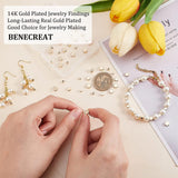 Brass Beads, Long-plating, Heart, Real 14K Gold Plated, 4.8x5.8x3mm, Hole: 1.2mm, 80pcs/box