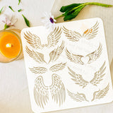 PET Hollow Out Drawing Painting Stencils, for DIY Scrapbook, Photo Album, Wing Pattern, 30x30cm