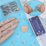 80Pcs 304 Stainless Steel Leverback Earring Findings, with Loops & 100Pcs Open Jump Rings, Stainless Steel Color, 14.5x12x2mm, Hole: 1.2mm, Pin: 0.6mm