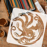 PET Hollow Out Drawing Painting Stencils, for DIY Scrapbook, Photo Album, Dragon Pattern, 30x30cm