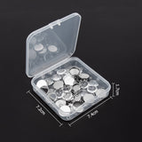 DIY Link Making, with 304 Stainless Steel Cabochon Connector Settings and Transparent Glass Cabochons, Stainless Steel Color, 74x72x17mm, 60pcs/box
