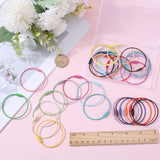 32Pcs 16 Colors Baking Paint Stainless Steel Cable Wire Keychain, with Screw Clasps, Mixed Color, 15.2x0.15cm, 2pcs/color