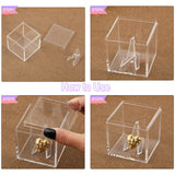 6Pcs Acrylic Commemorative Coin Display Stand, with 6Pcs Plastic Box, Clear, 3.6x2.55x3.4cm
