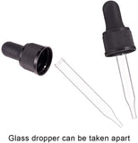 Glass Dropper Set Transfer Graduated Pipettes, Black, 8.1x2.2cm, Fit for 15ml Essential Oil Bottle