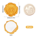 Adhesive Wax Seal Stickers, For Envelope Seal, Goldenrod, 30.8x30.8x2.2mm