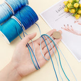 3 rolls 3 colors Nylon Thread, Rattail Satin Cord, Blue, 1.5mm, about 38.27 yards(35m)/roll, 1roll/color