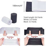 Flat Elastic Rubber Band, Webbing Garment Sewing Accessories, Black & White, 100(-1)mm, 3m/roll, 1roll/color, 2rolls/set