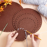 10 Sets 5 Style Flat Round Felt Fabric, for DIY Crafts Sewing Accessories, Coffee, 10~30x0.3cm, Hole: 6mm, 5pcs/set, 2 sets/style