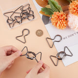 6 Pairs Zinc Alloy Clasps, Cadmium Free & Lead Free, 8 Shape, Gunmetal, 52.5x40.5x8mm