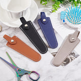 4Pcs 4 Colors PU Leather Hairdressing Scissor Pouch, Salon Barber Scissors Holster Holder for One Shear, Mixed Color, 14.2x4.2x1.1cm, 1pc/color