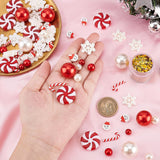 DIY Christmas Jewelry Making Findings Kit, Including Acrylic & Polymer Clay & Plastic Beads, Resin & Polymer Clay Cabochons, Red, 220Pcs/bag