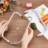 2Pcs Aluminum Bag Handle, Bag Replacement Accessories, Silver Color Plated, 9.5x25x2cm