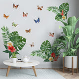 PVC Wall Stickers, for Wall Decoration, Leaf Pattern, 290x730mm